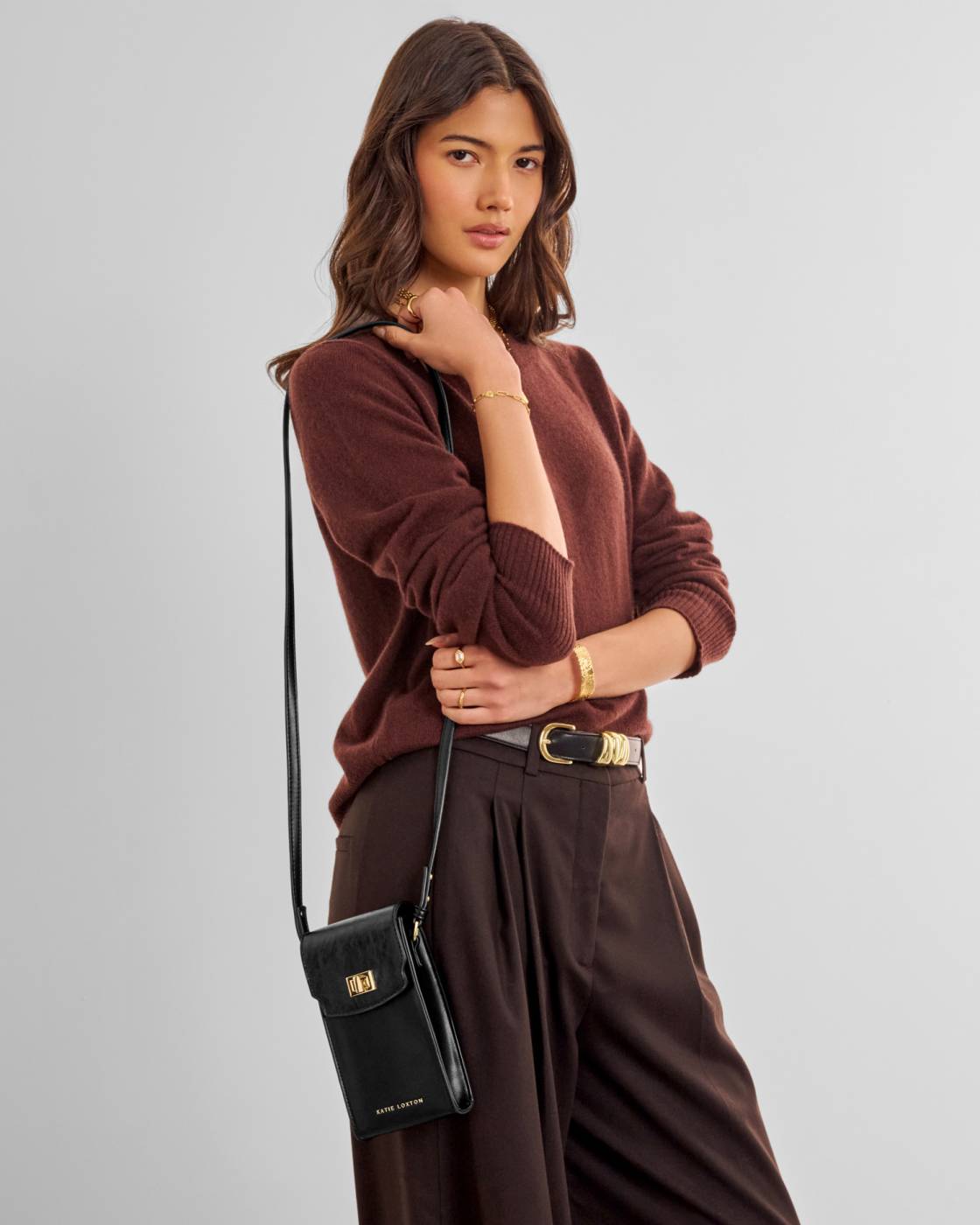 Katie Loxton Orin Twist Lock Slim Bag Black