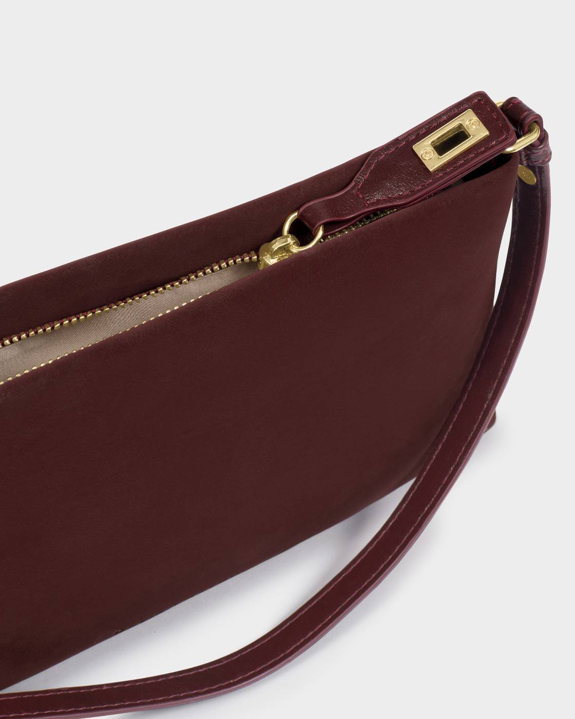 Katie Loxton Orin Twist Lock Small Shoulder Bag Cherry Suedette
