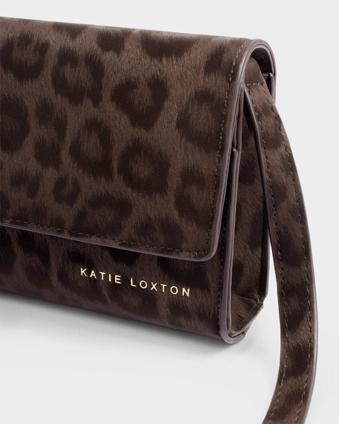 Katie Loxton Lou Crossbody Bag Chocolate Leopard