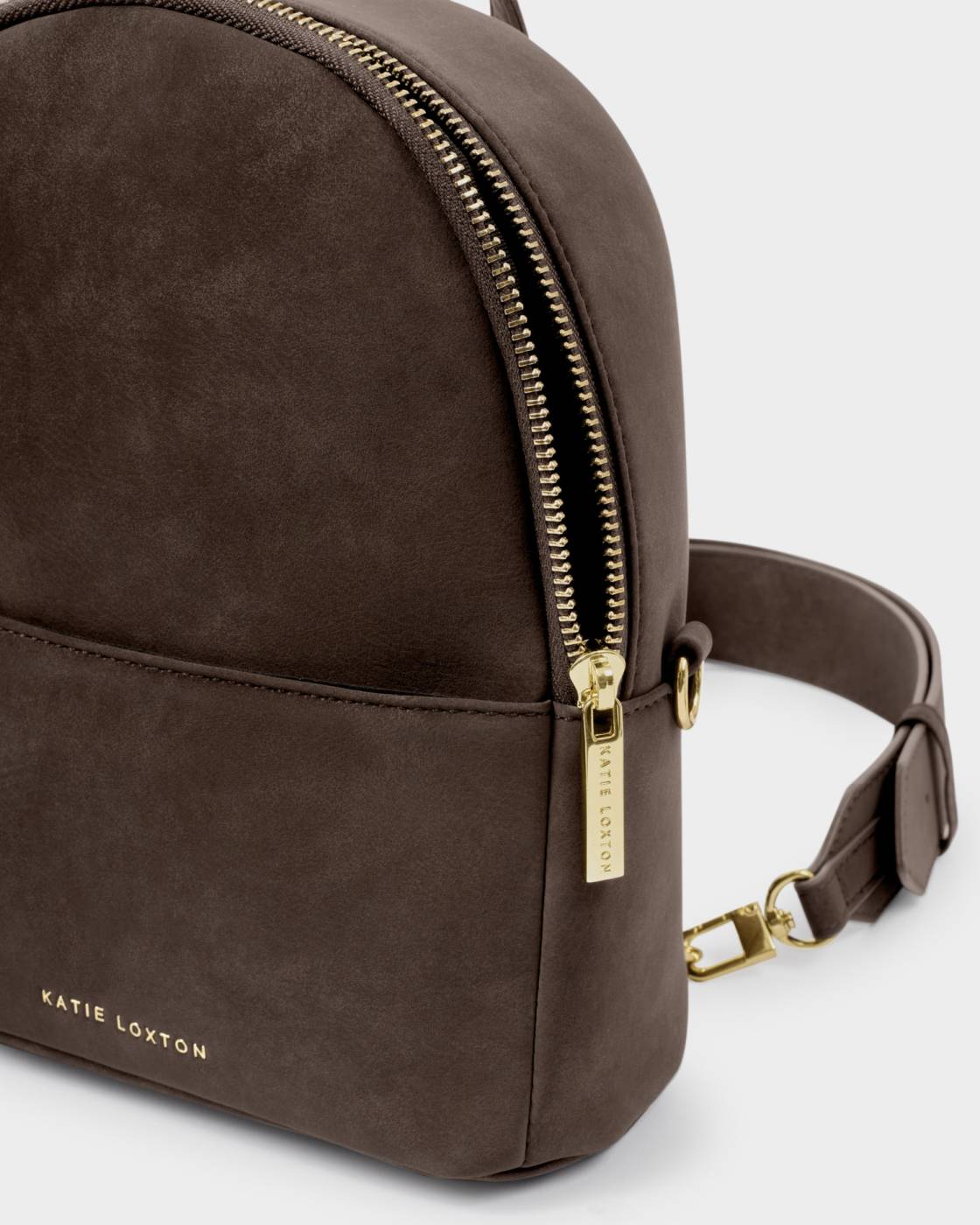 Katie Loxton Mika Small Backpack Bitter Chocolate Suedette