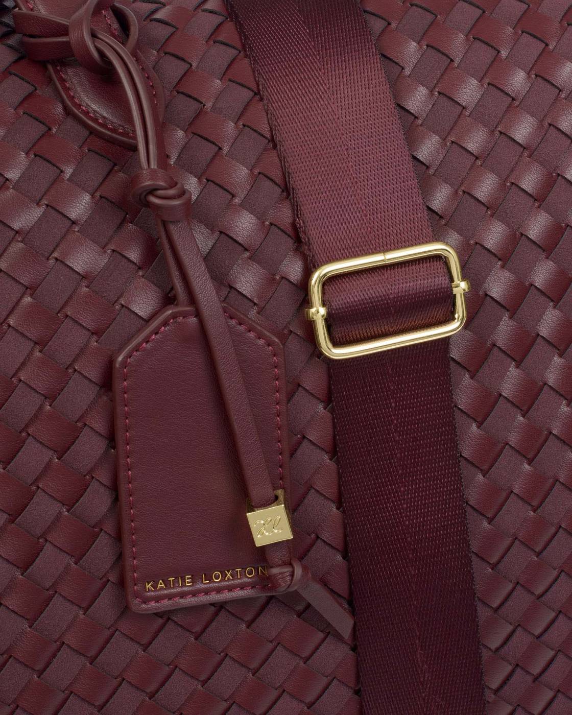 Katie Loxton Milan Hand Woven Cabin Bag Cherry