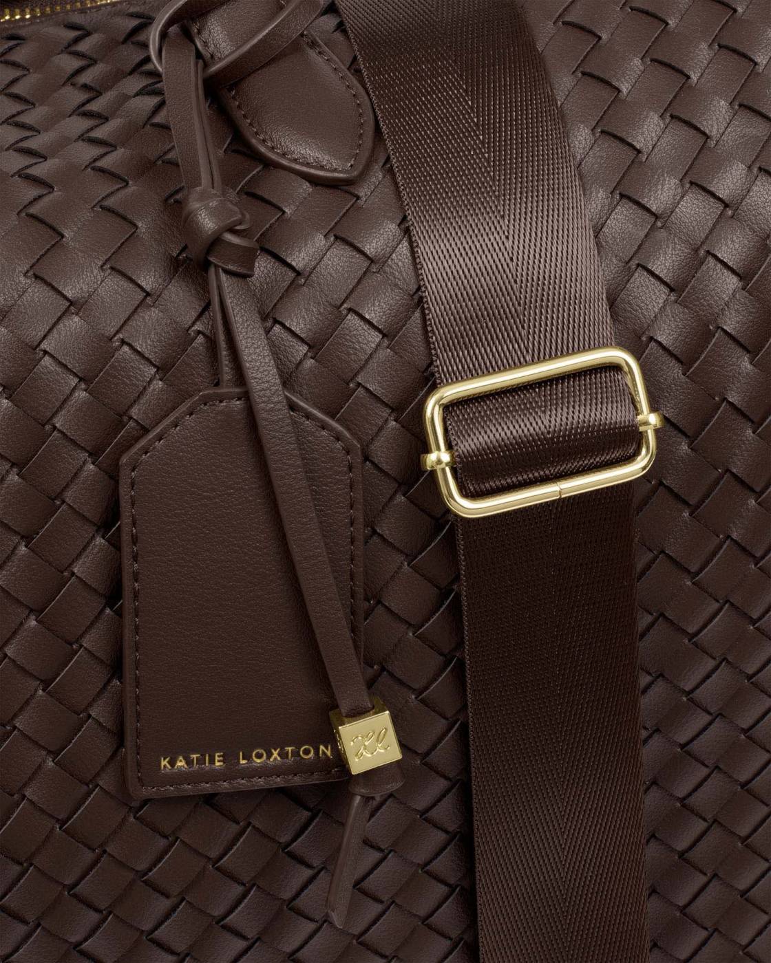 Katie Loxton Soho Hand Woven Weekend Bag Chocolate