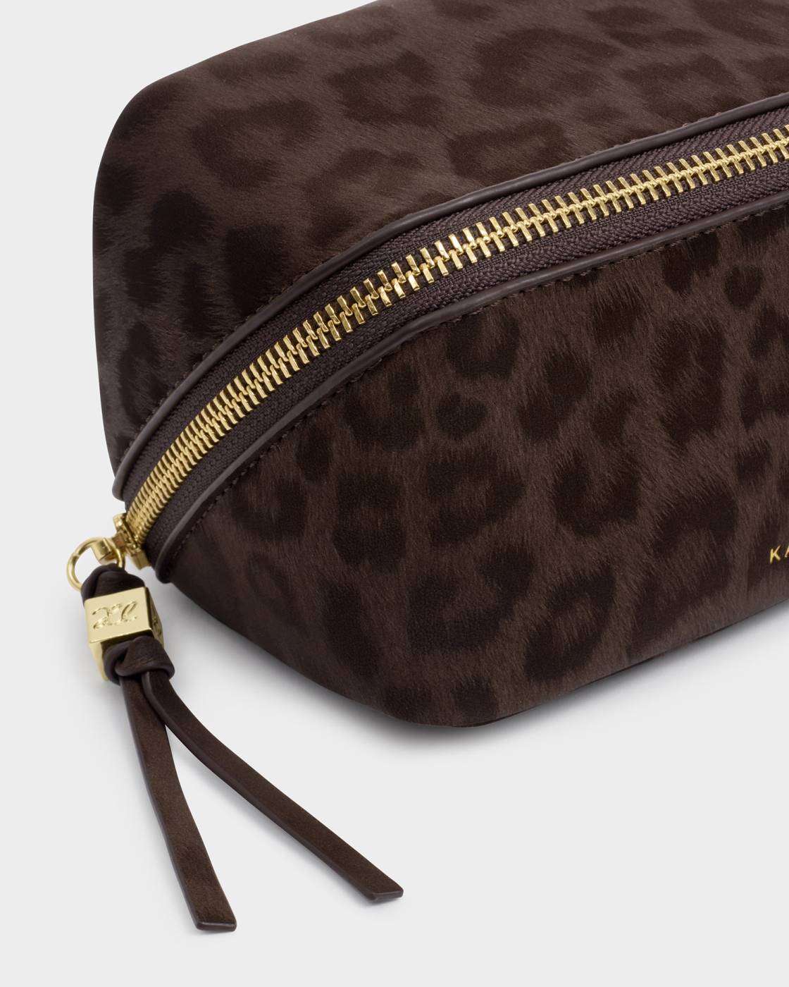 Katie Loxton Fold-Out Mirror Make Up Bag Chocolate Leopard