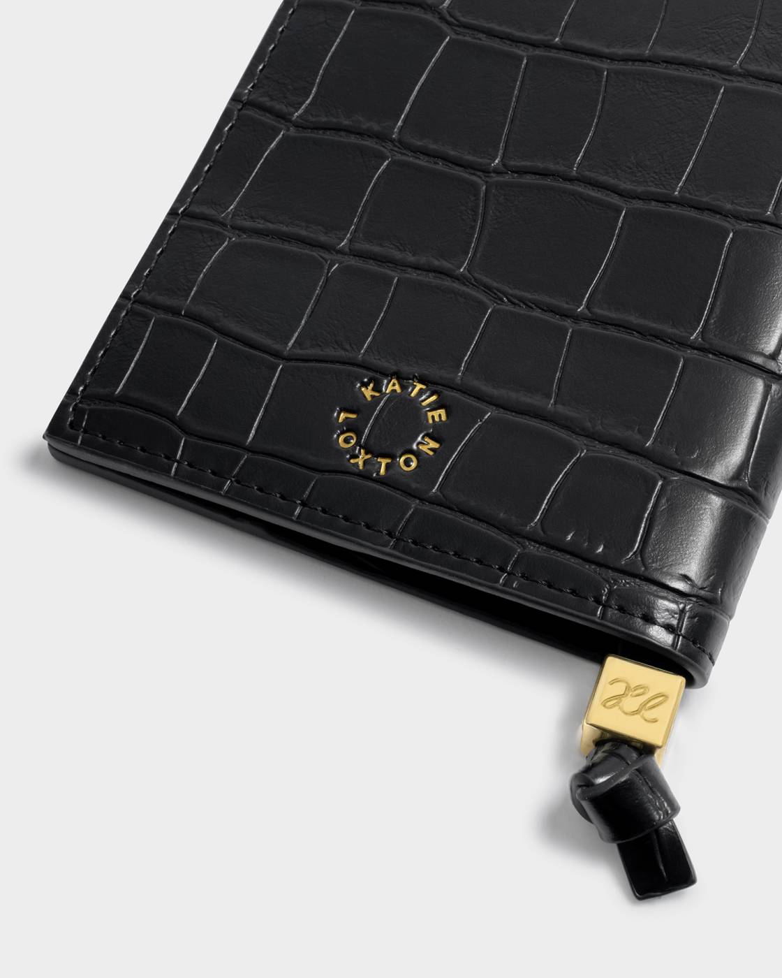 Katie Loxton Travel Passport Cover Say Yes To Adventures Black Croc