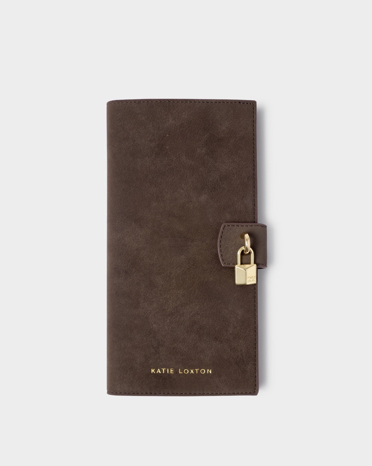 Katie Loxton Charlbury Travel Wallet Chocolate Suedette