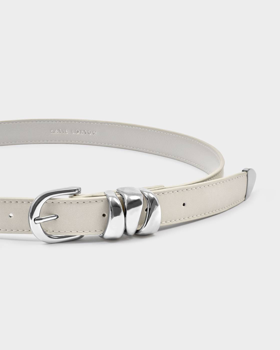 Katie Loxton Belt With Organic Loops Light Grey Suedette