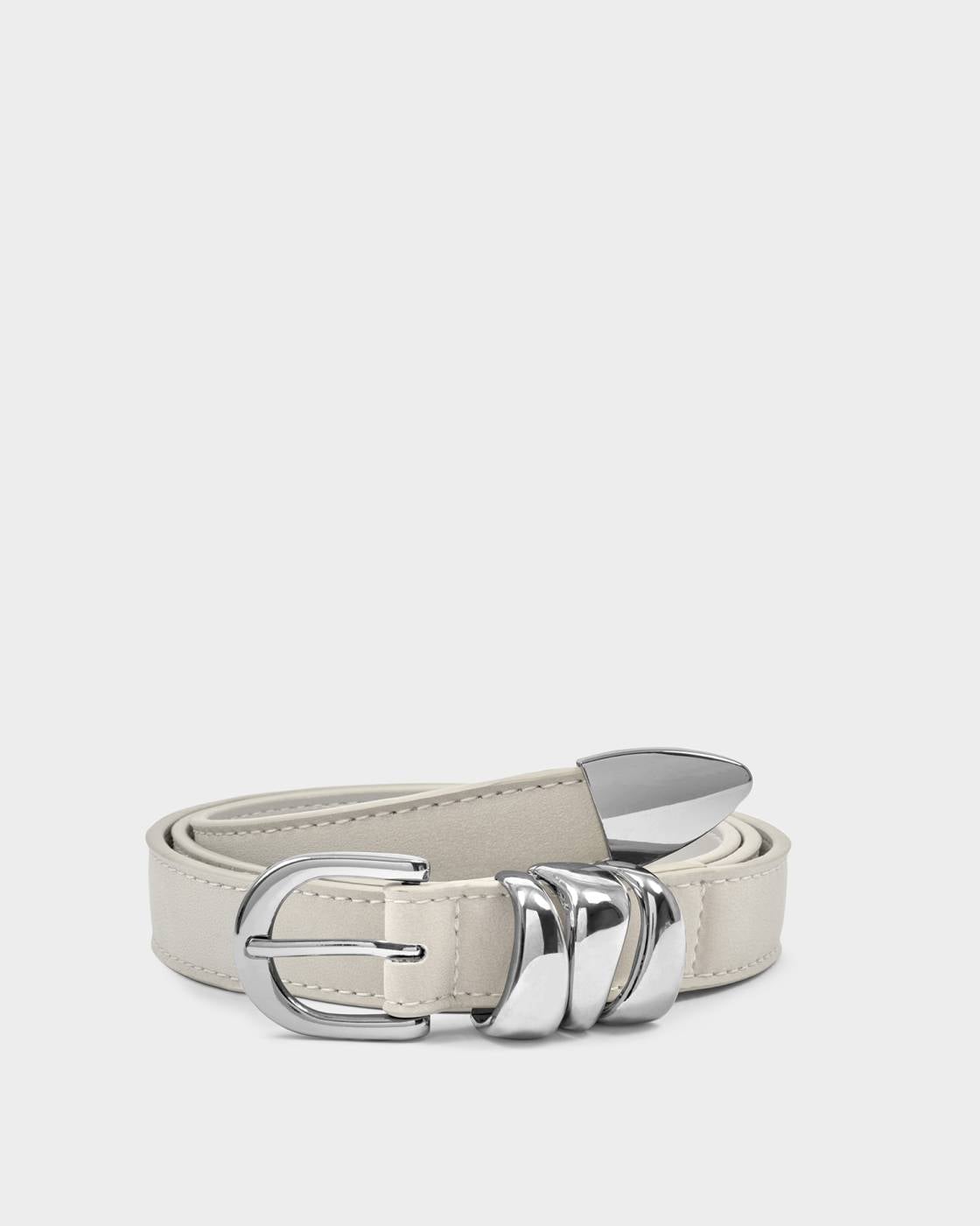 Katie Loxton Belt With Organic Loops Light Grey Suedette