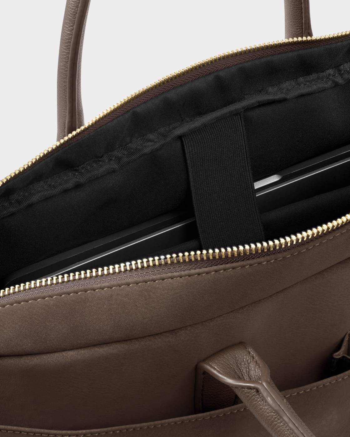 Katie Loxton City Laptop Bag Chocolate Suedette Chocolate
