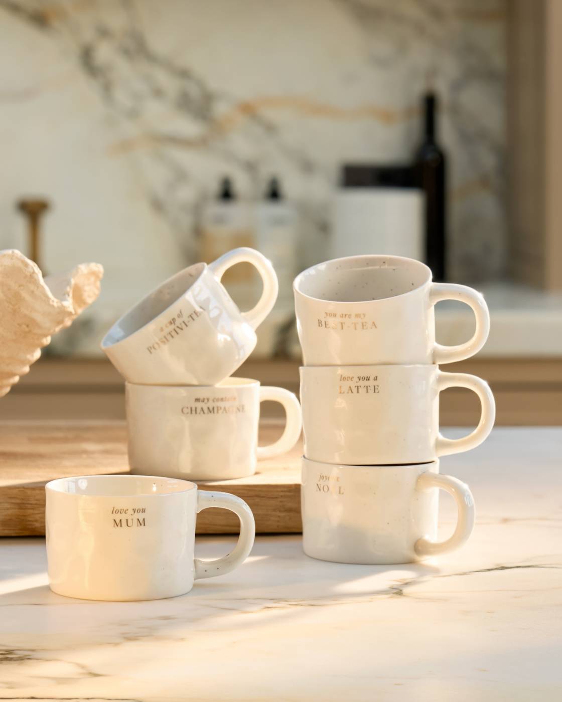 Katie Loxton Speckled Sentiment Mug With Tag A Cup Of Positivi-Tea