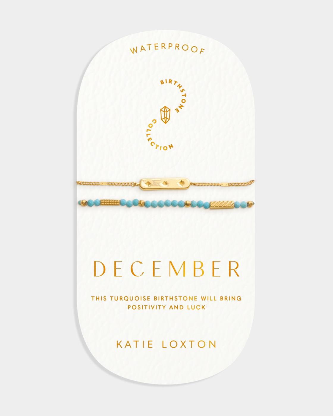 Katie Loxton Birthstone Bracelet December Turquoise 18Cm