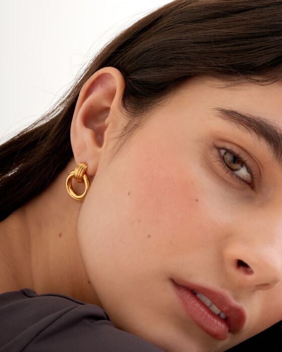 Katie Loxton Demi Oversized Stud Earrings Gold Coated