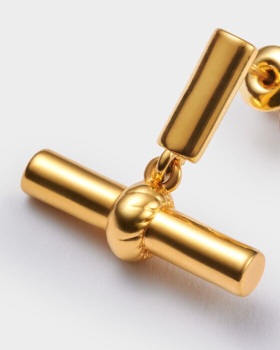 Katie Loxton Themis Waterproof Gold T-Bar Earrings