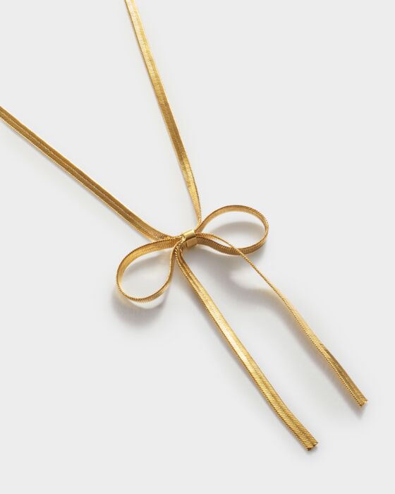 Katie Loxton Amelie Waterproof Gold Bow Necklace