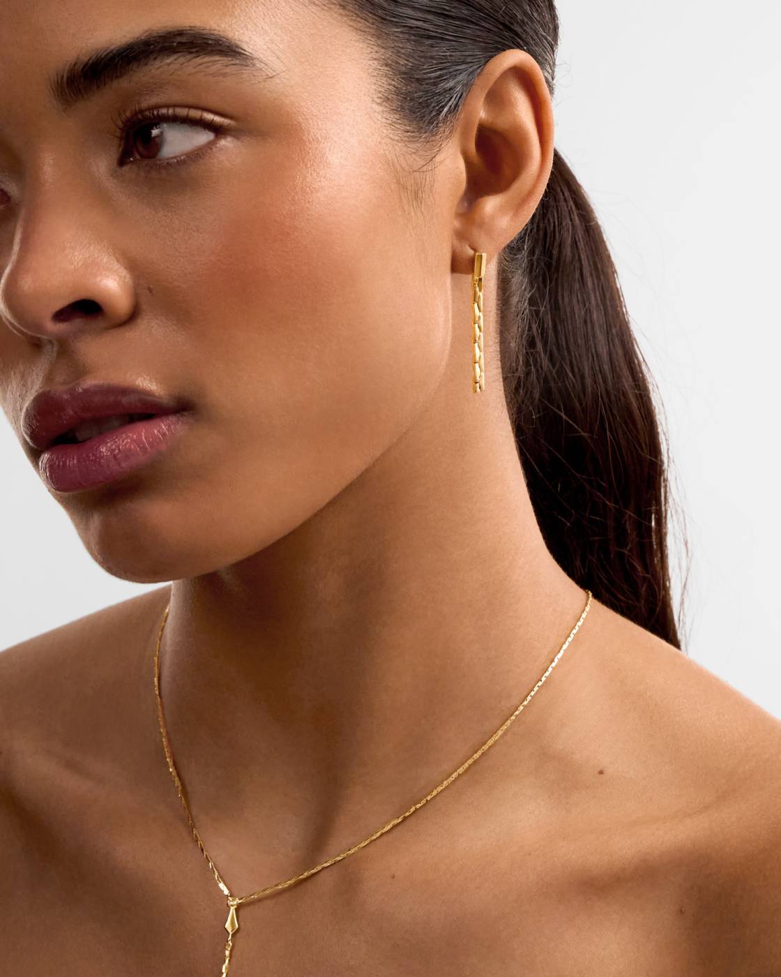 Katie Loxton Harlequin Drop Stud Earrings Gold Coated
