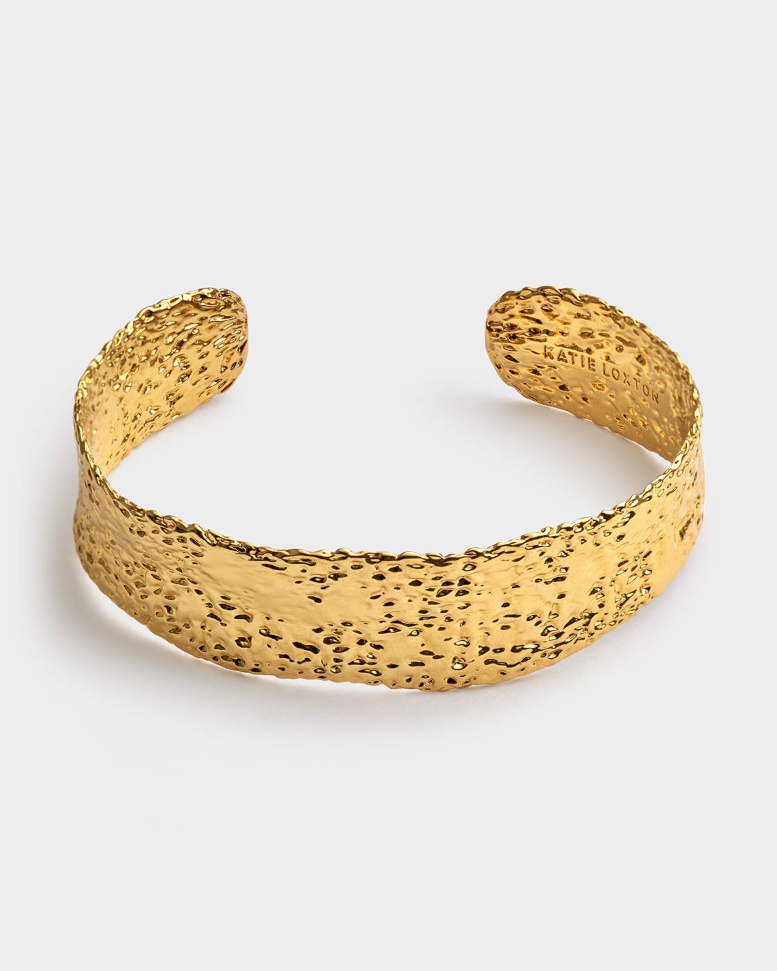 Katie Loxton Luxe Lock Textured Bangle Gold Coated