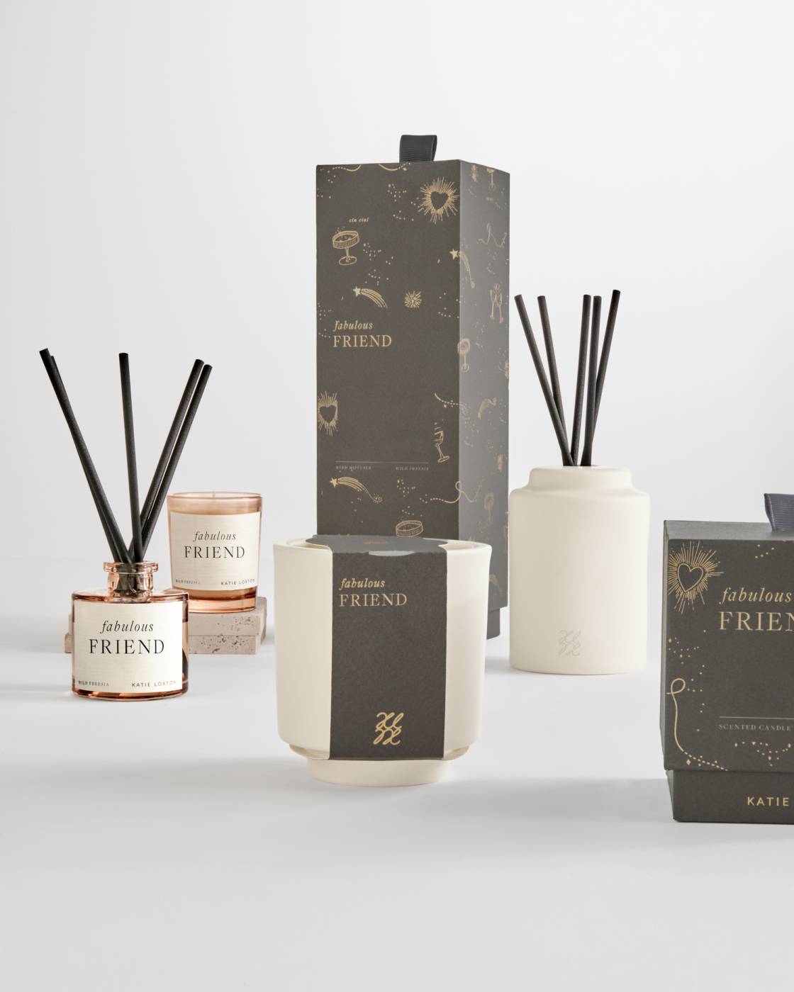 Katie Loxton Ceramic Sentiment Reed Diffuser Fabulous Friend Fresh Fig And Wild Freesia