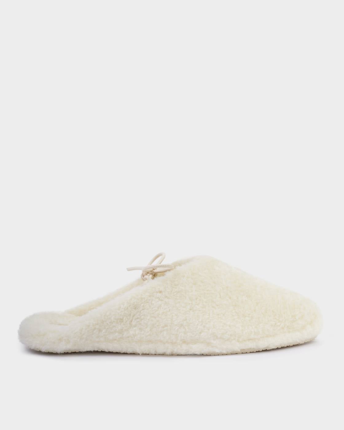 Katie Loxton Gift Boxed Borg Slippers Off White
