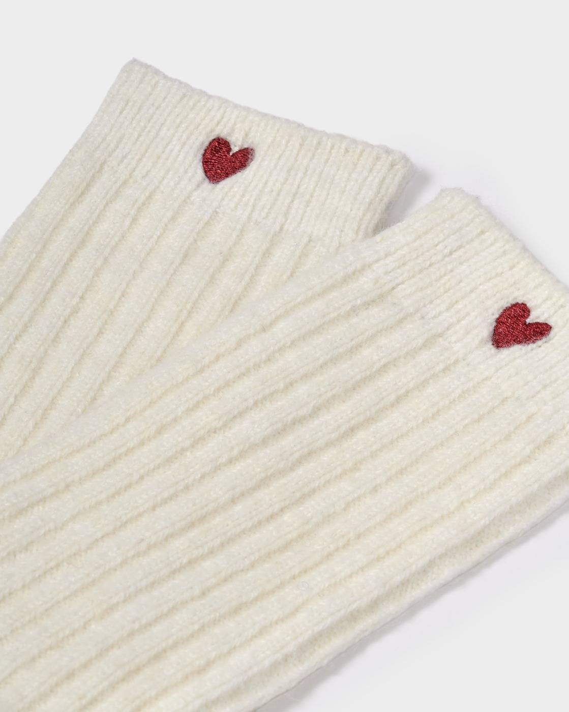 Katie Loxton Gift Boxed Chunky Knit Socks Heart Off White One Size