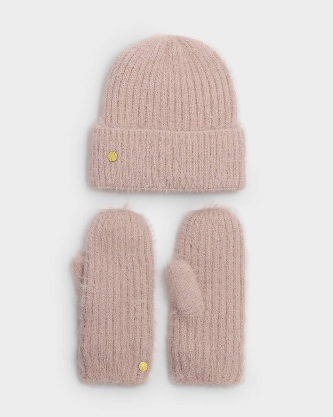Katie Loxton Gift Boxed Hat And Mitten Set Blush Pink