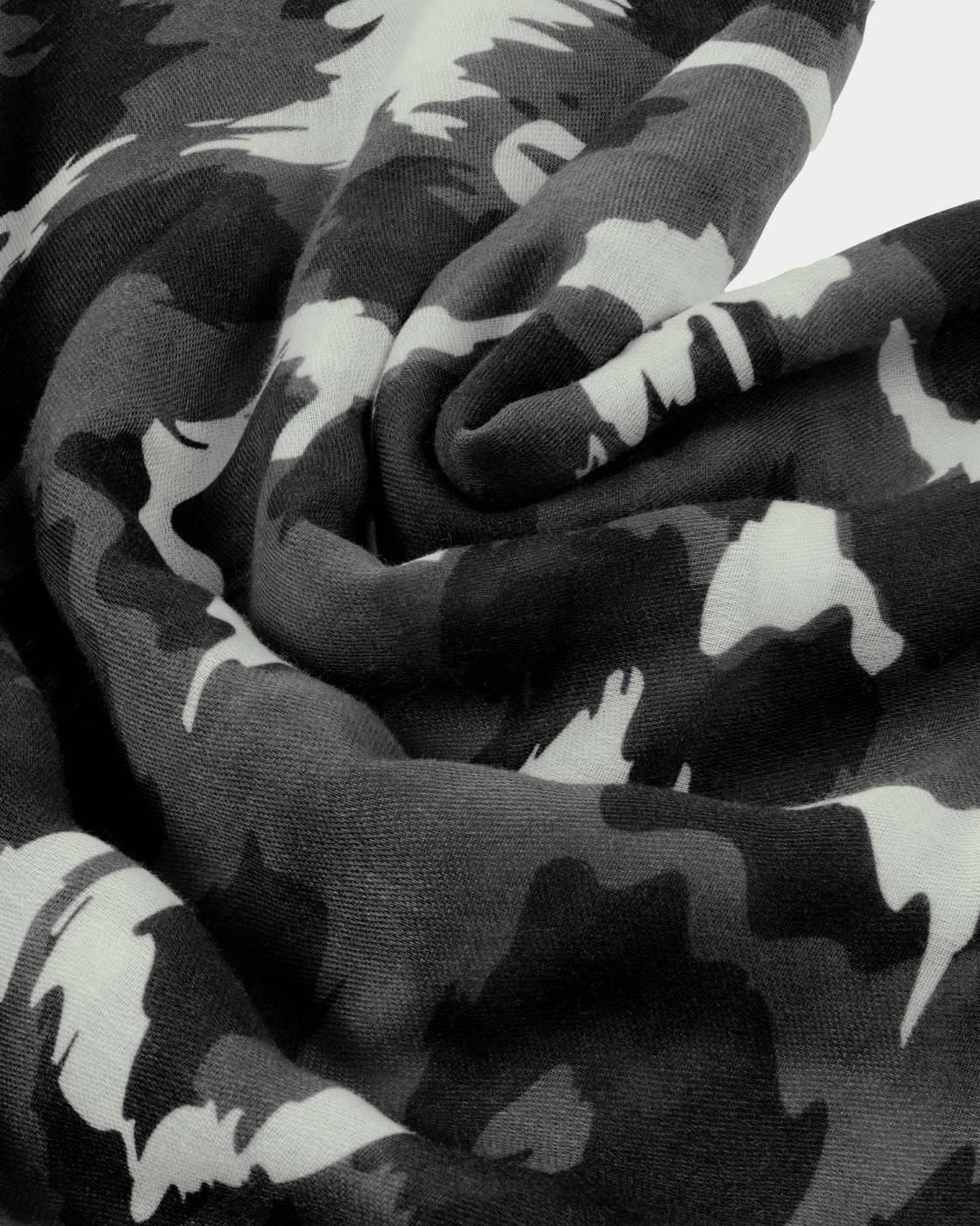 Katie Loxton Printed Scarf Brush Stroke Leopard Grey/Black/White