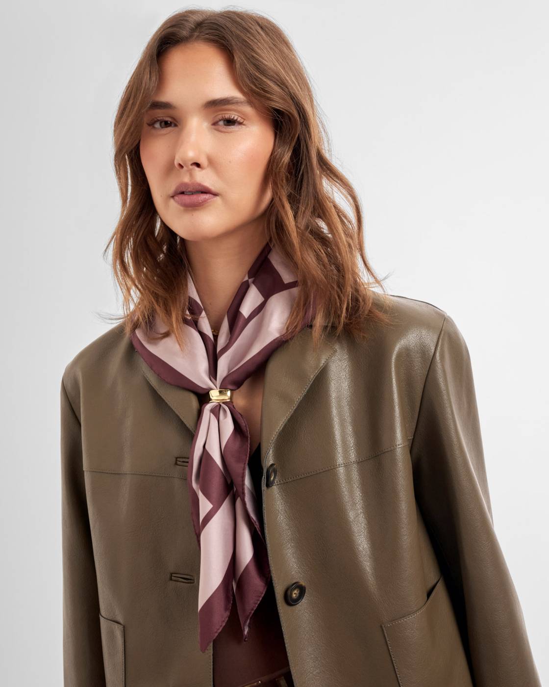 Katie Loxton Satin Multiway Scarf Check Pink/Cherry