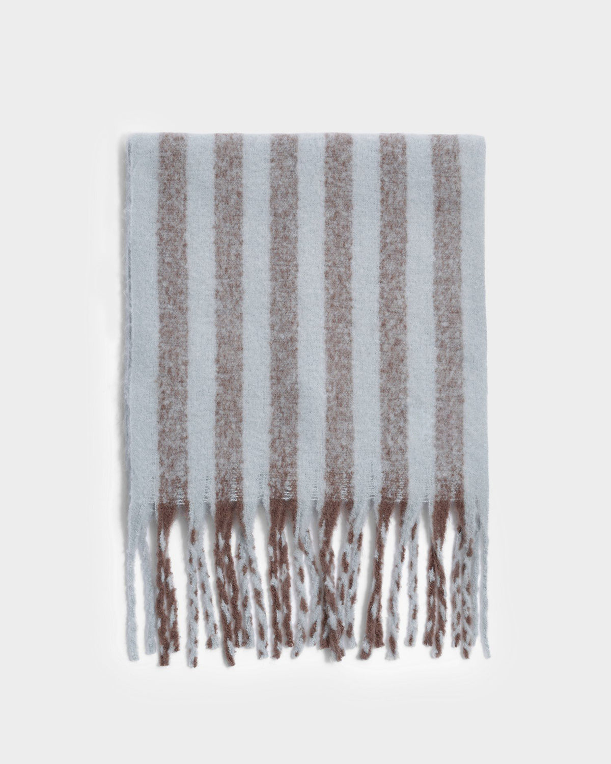 Katie Loxton Recycled Striped Tassel Scarf Blue/Brown