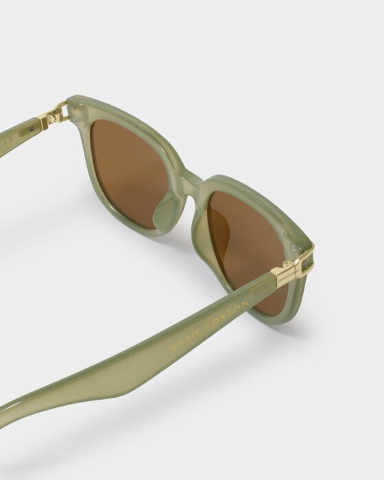 Katie Loxton Manhattan Sunglasses Frosted Green Transparent