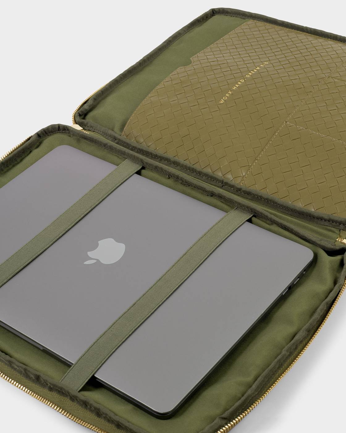 Katie Loxton Folio Laptop Case Olive Woven